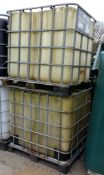 2x Plastic water container - IBC - in frames