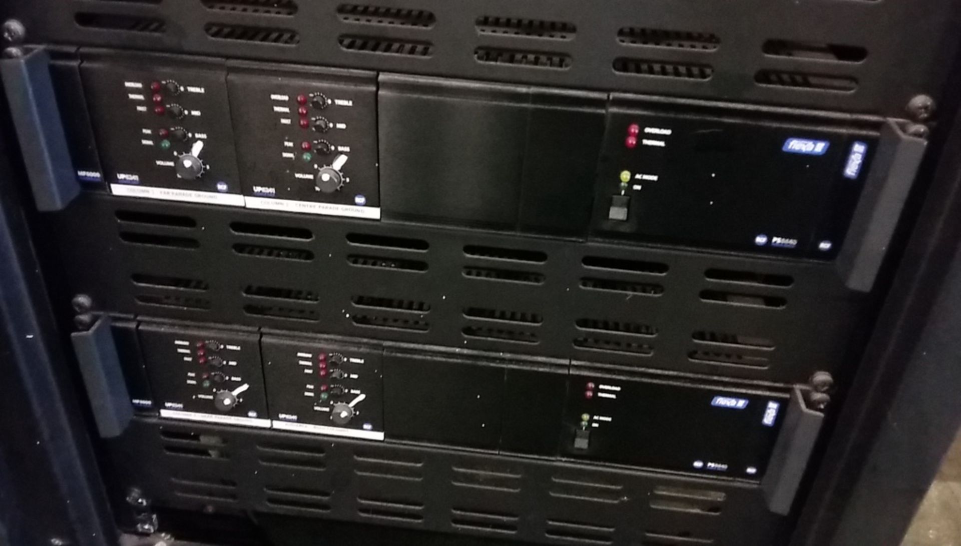 Stage server rack including - RCF PR4092 panel, Marantz 5 disc cd changercCC4001, Audio Te - Image 4 of 4