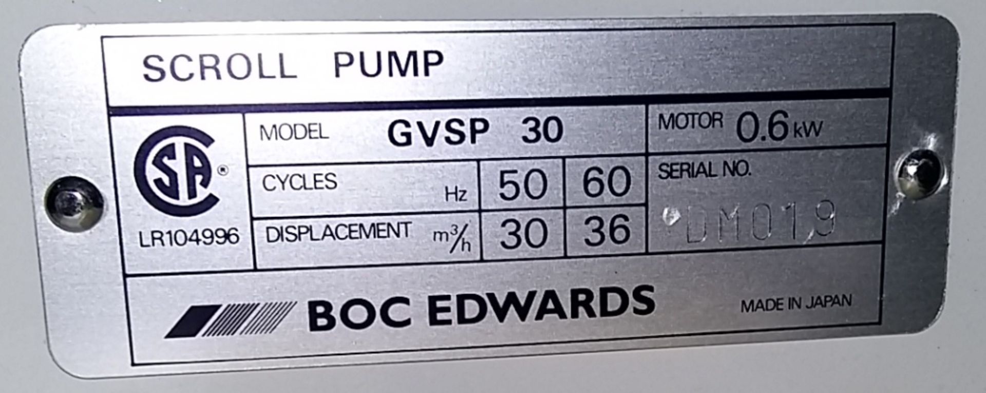 Boc Edwards Scroll Pump GVSP30 - Image 3 of 5