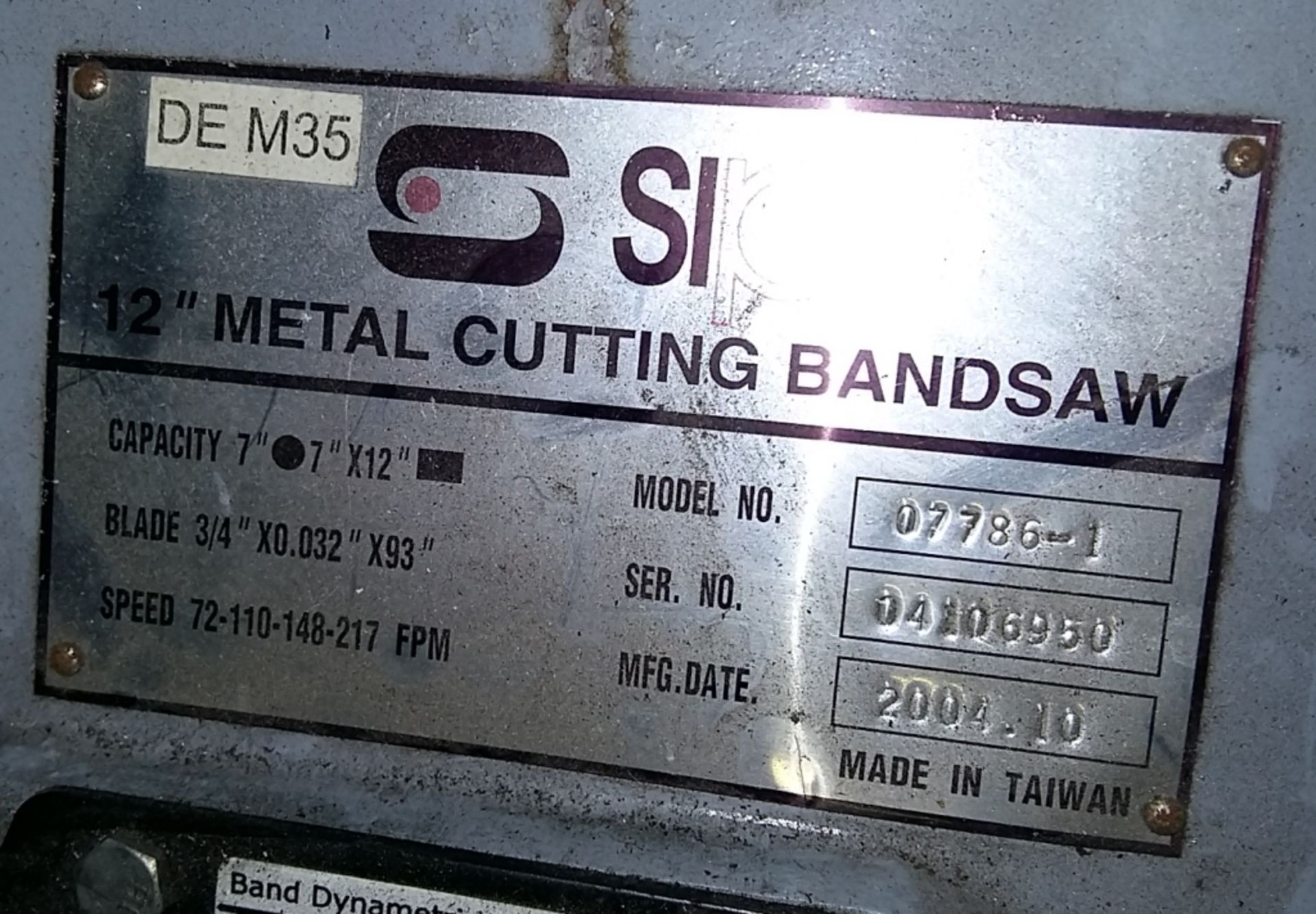 SIP 12" Metal cutting bandsaw - model 07786-1 - Image 3 of 3