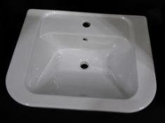 4 x Vitra Retro 60cm 1 Taphole Washbasin, White, 5166B003-0999