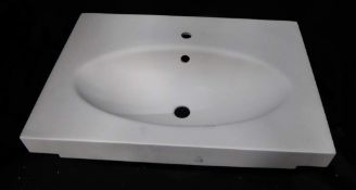 1 x Inda H2O Cristal Plant sink with rack & CP waste, White, Model 5860