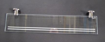 1 x Pom Dor Ona Wall Mounted 60cm Glass Shelf, Chrome, Code 415060002
