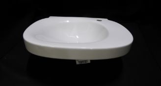 1 x Laufen Mimo 55x44cm Asymmetrical Basin with Black Waste Cover, Model 810552.017.104.1