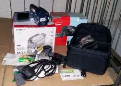 Canon mini DV MD205 viedio camera and accessories