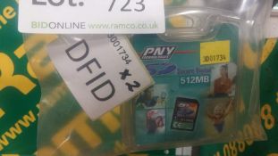 2x PNY 512mb SD storage cards