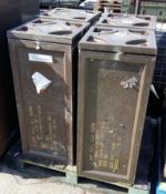 4x Metal storage containers