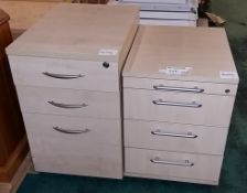 2x Wooden 3 drawer cabinets