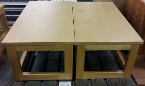 2x wooden tables