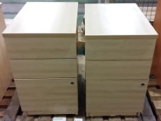 2x 3 drawer wooden cabinets