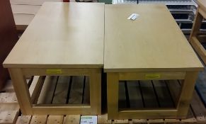 2x wooden tables