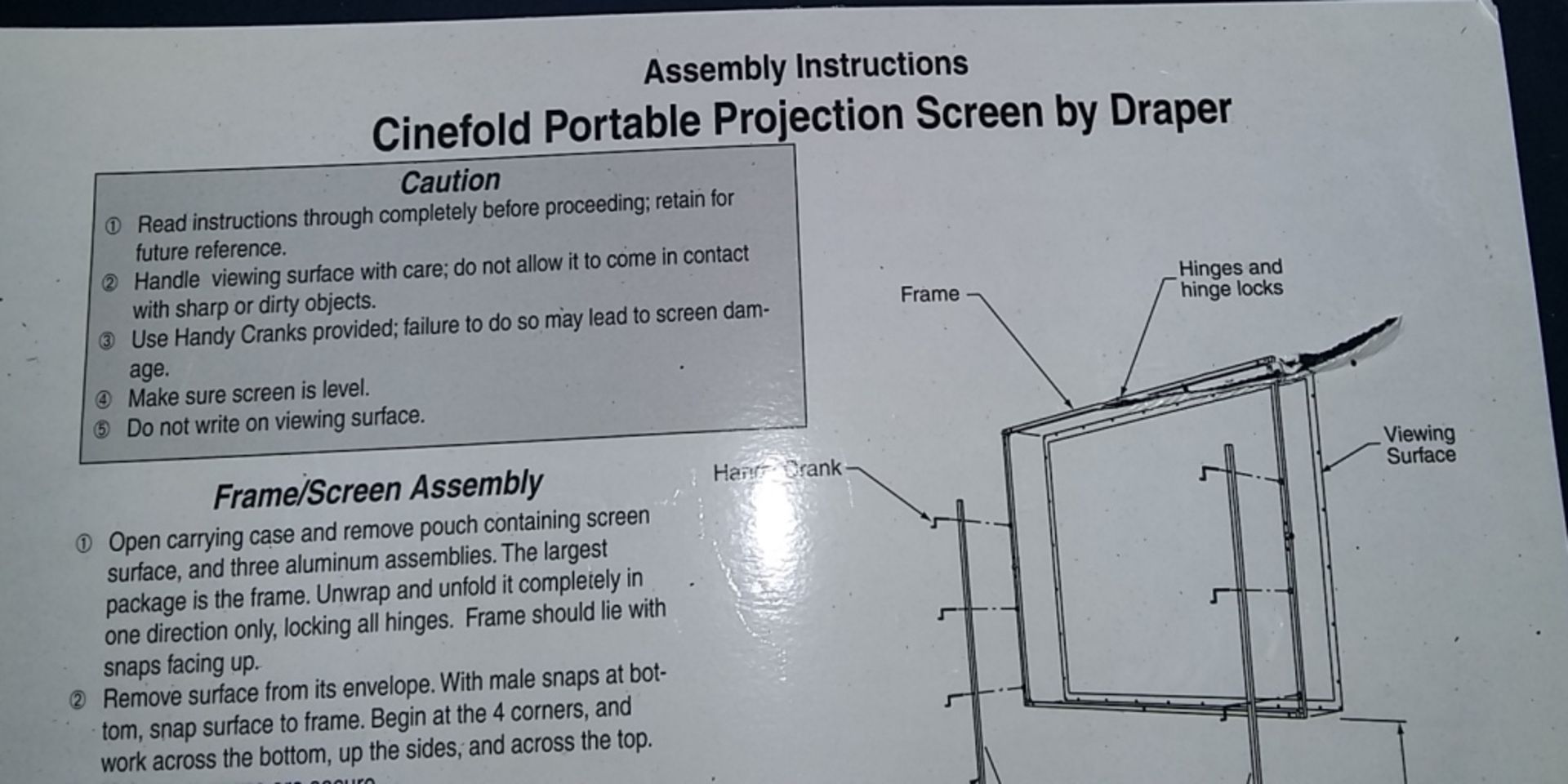 3x Draper Cinefold Portable Projection screens - Image 2 of 4