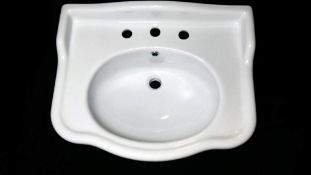 3 x Italian Style Bath Basin Triple Tap Hole 65cm x 51.5cm