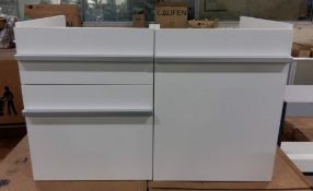 2 x Laufen 2 Drawer 1 Door Undersink Vanity Unit 86cm W x 54cm D x 54cm H