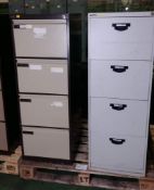 2x 4 drawer filing cabinets