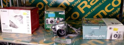 3x Cameras - Canon MD235, Fujifilm S304 & Canon powershot A70