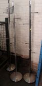 3x Metal coat stands