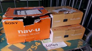 Sony Nav-u sat nav & 2x Canon powershot A1300 cameras