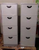 2x Metal 4 drawer filing cabinets (no keys)