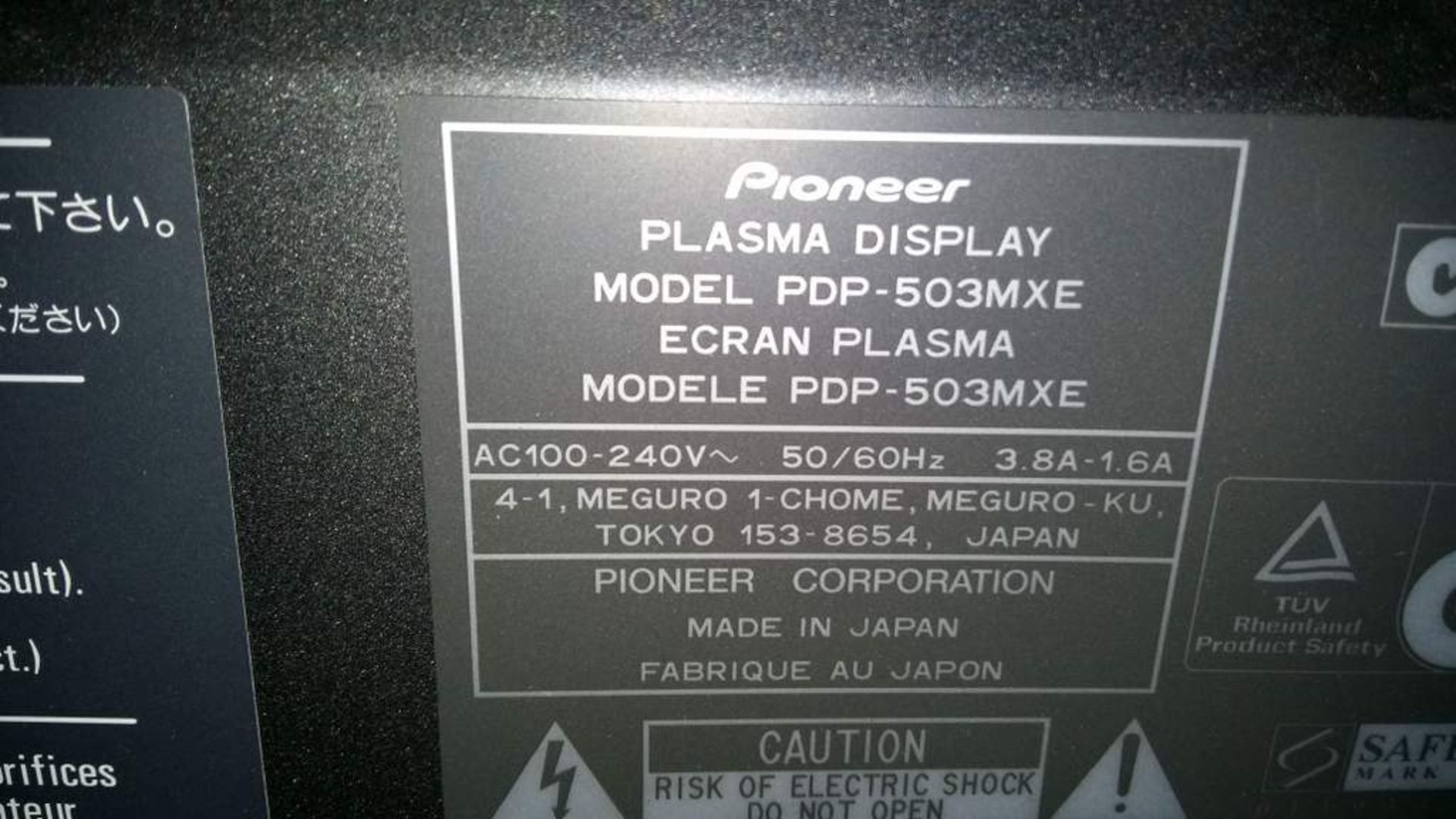 Pioneer plasma TV & stand - PDP 503mxe - Image 2 of 3