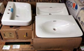 3 x Laufen Sinks 59.5cm x 2 & 65cm W