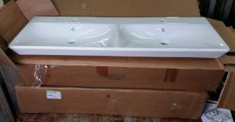 5 x Vitra Double Sinks 130cm W