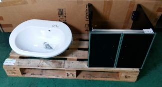 1 x Sink, 1 x Laufen Undersink Vanity Unit & 1 x Laufen Shelf