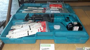 Makita JR180D reciprocating saw, spare blades