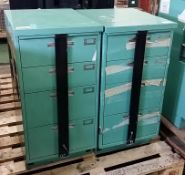 2x Medical 4 drawer cabinets