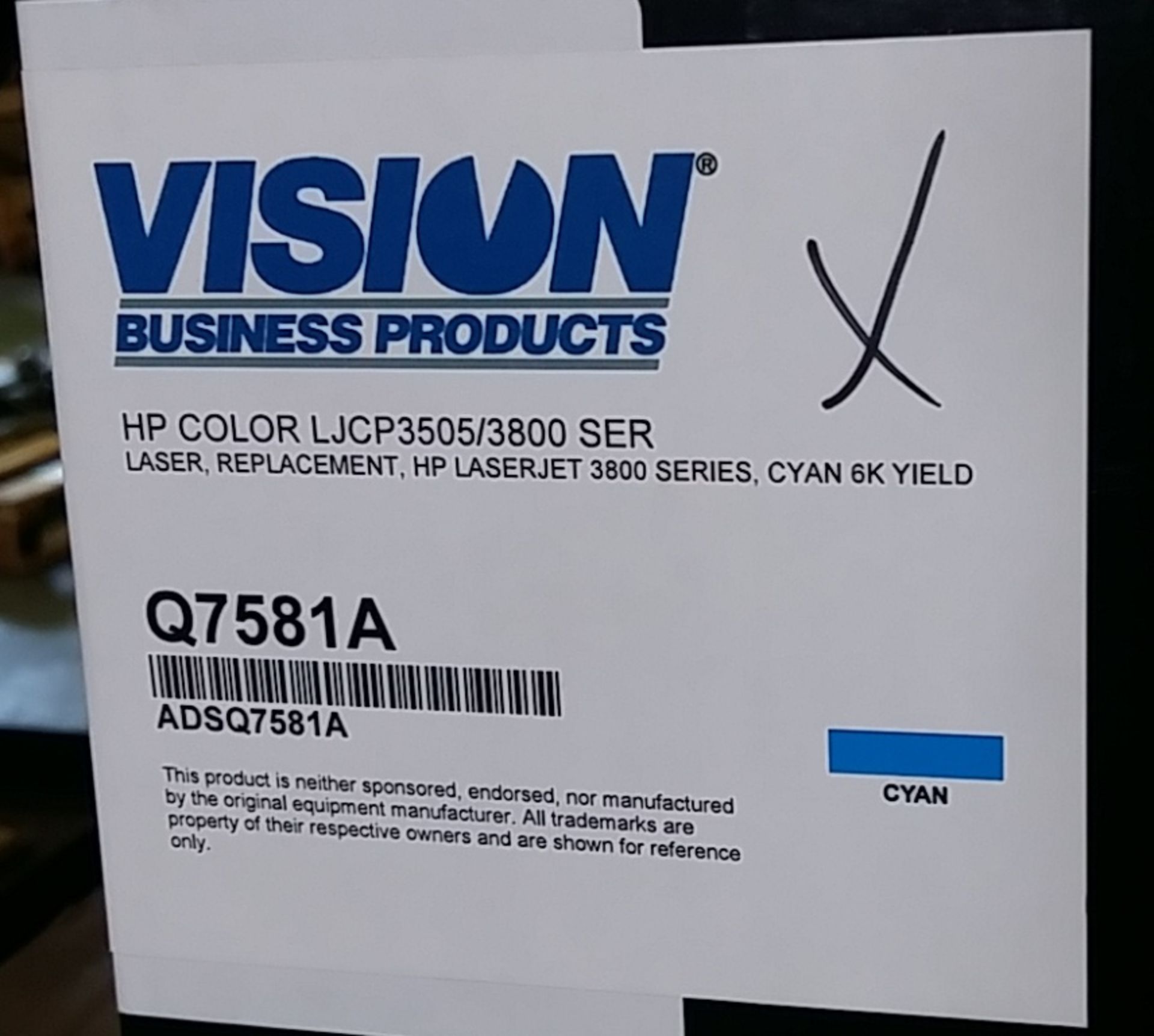 2x Vision replacement printer cartridges Q7581A - cyan - Image 2 of 2