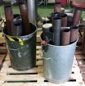 3x Metal bin burners