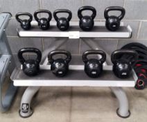 9 piece Ziva PU kettlebell set and Ziva rack