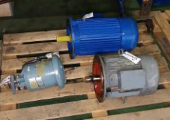 3x Assorted motors - GEC, ELMO & UMB