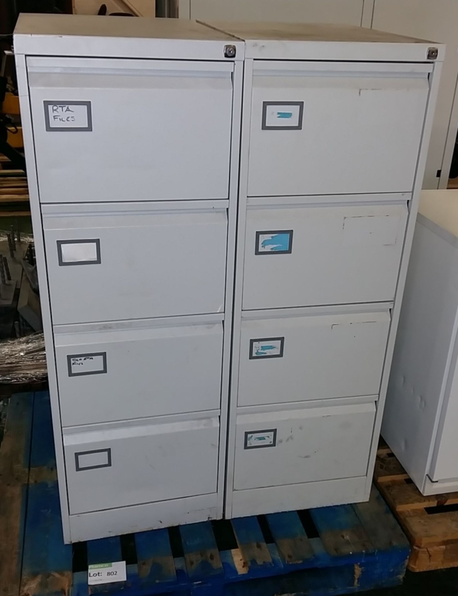 2x 4 drawer filing cabinet