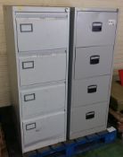 2x 4 drawer filing cabinets