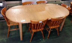 Wooden dining table & 6 wooden chairs