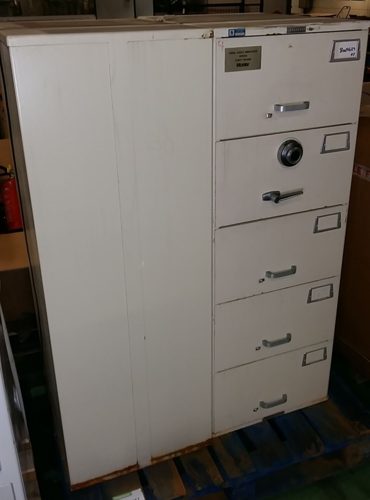 2x Mosler 5 drawer Combination filing cabinets (combinations unknown)