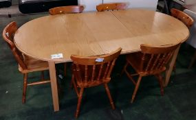 Wooden dining table & 6 wooden chairs