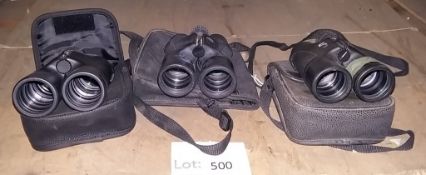 3x Pyser E8x42RM binoculars, carry case