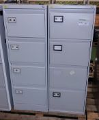 2x 4 drawer filing cabinet