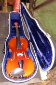 Violin in case - only 3 strings in case