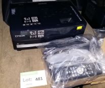 Epson EH-DM3 LCD Projector with internal DVD drive, cables