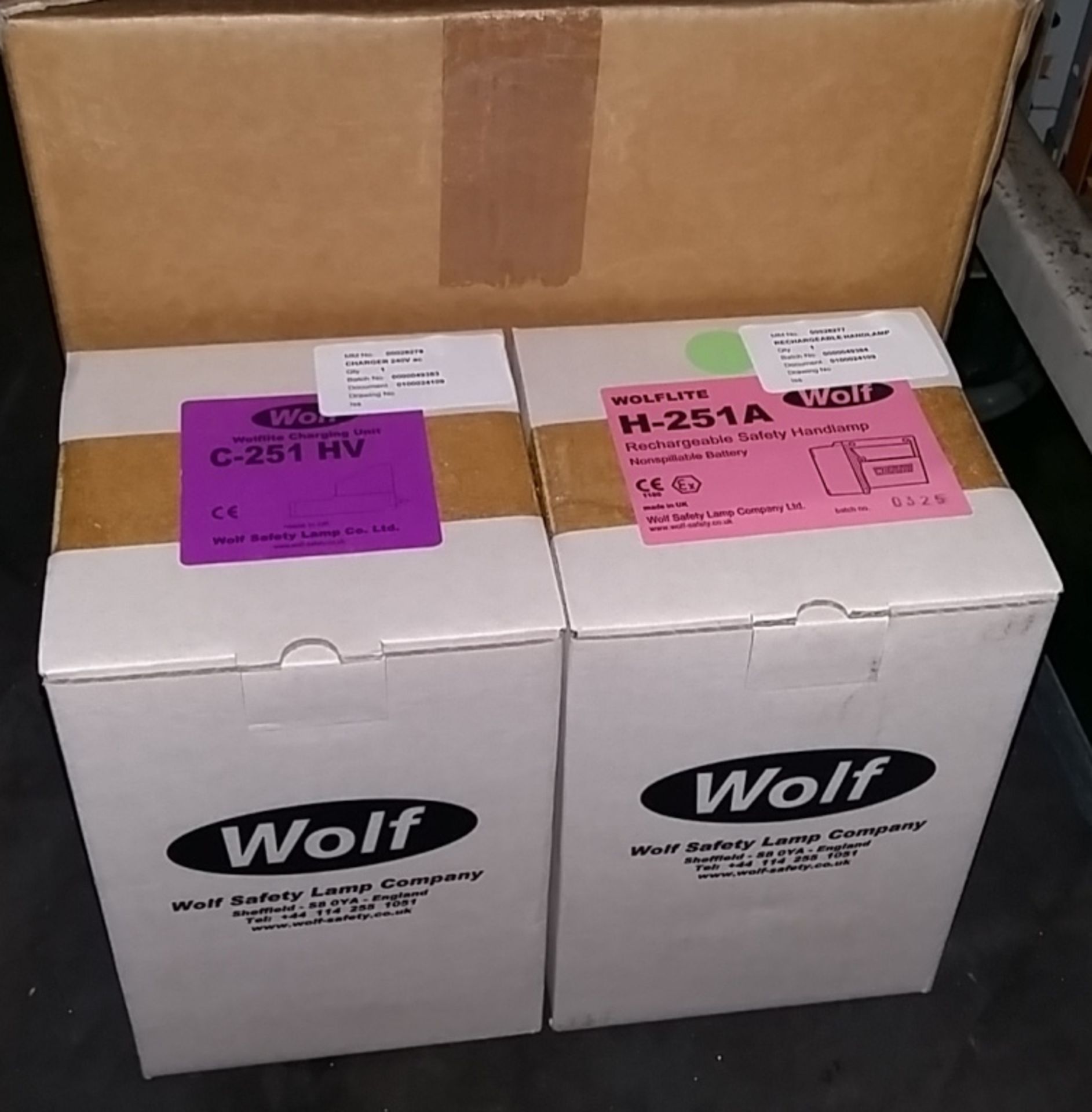 Wolf Wolflite rechargable hand lamp H-251A, Wolflite C-251 HV charging unit