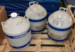 3x Canberra laboratory liquid nitrogen vessels