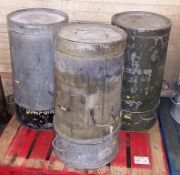 6x Metal dustbins