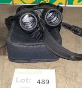 Pyser E8x42RM binoculars, carry case