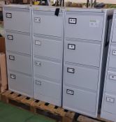 3x 4 drawer filing cabinet
