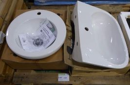 2x Laufen sink basin