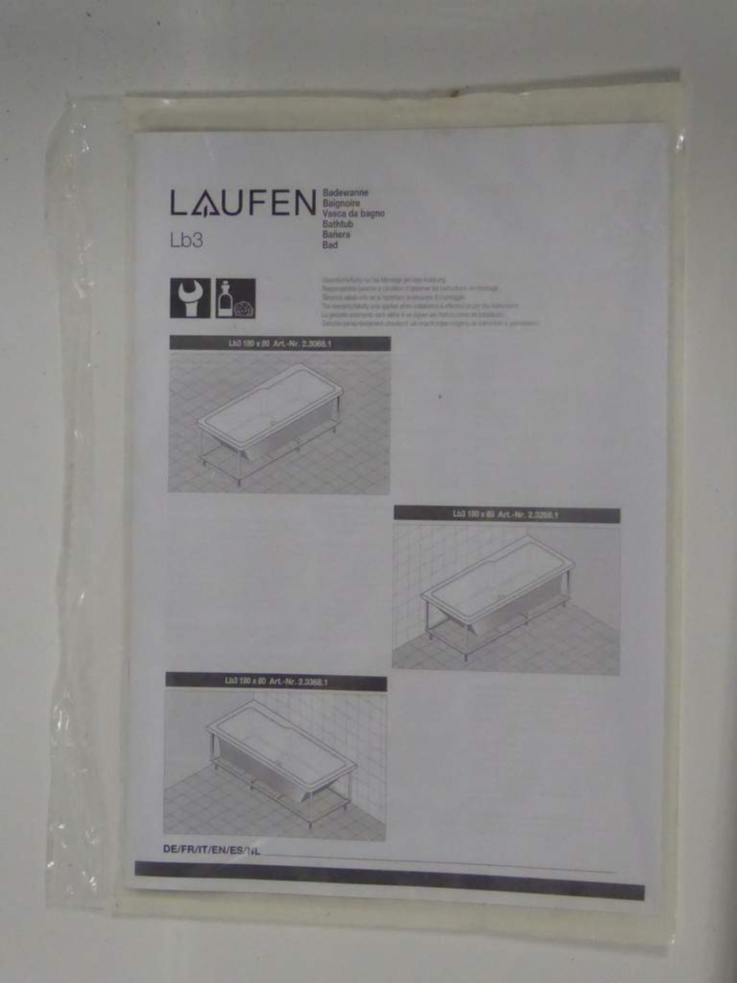 Laufen Wanna LB3 180x80cm bath - Image 4 of 4