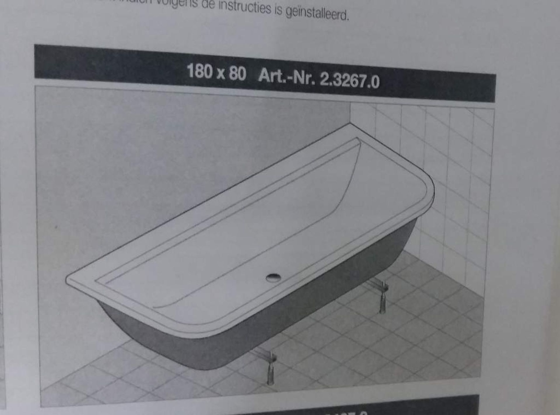 Laufen Wanna Form 180x80cm Bath - Image 9 of 9